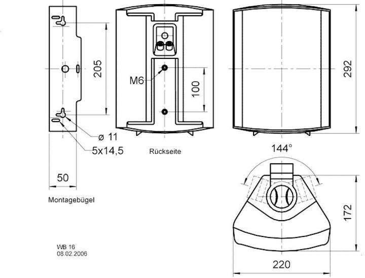 Actual product image Visaton 2-way compact speaker, WB 16 100V, 8Ohm