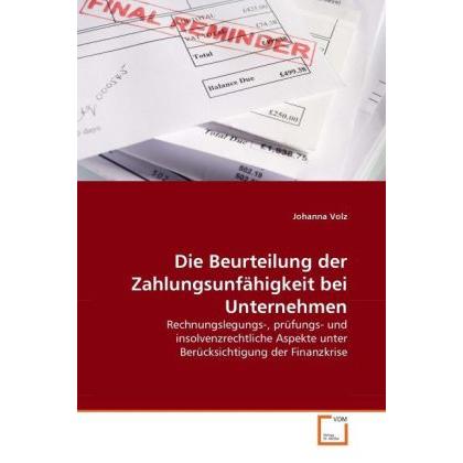 Die Beurteilung der Zahlungsunfähigkeit bei Unternehmen, Fachbücher