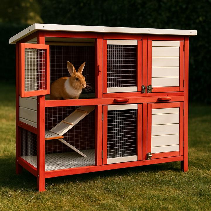 Actual product image Wiltec Rabbit hutch 1175x410x1000mm rabbit hutch rabbit cage rabbit cage wood