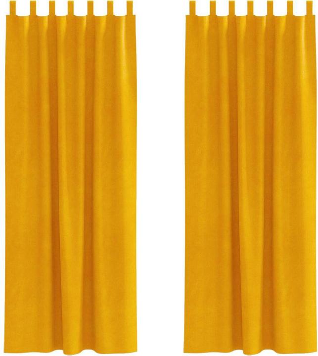 Image du produit VidaXL Rideaux occultants avec passants 2 pièces jaune moutarde velours (140 x 245 cm)