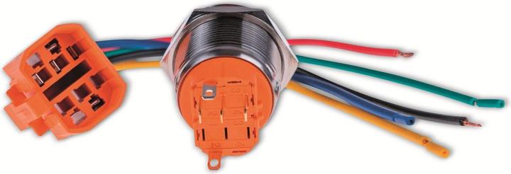 Image du produit Joy-it BUTTON22A-L-RD Interrupteur à bouton poussoir 250 V 3 A 1 x On/(Off) IK10, IP67 à verrouillage 1 pc.