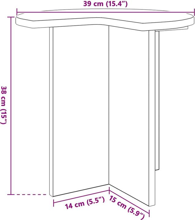 Produktbild vidaXL Beistelltisch (39 x 38 cm)