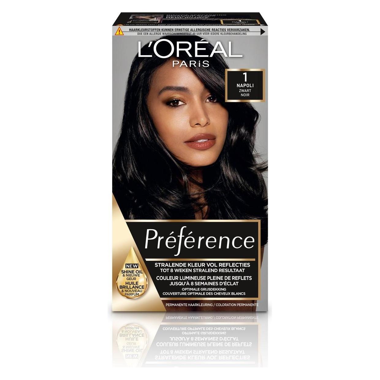 L'Oréal Paris, Haarkleur, Loreal Paris Preference 1 Napoli Black Hair Color