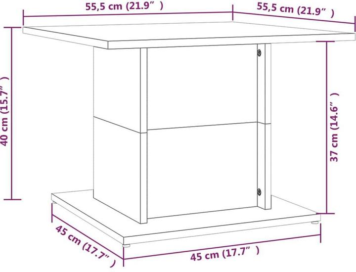 Image du produit vidaXL Couchtisch (55.50 x 55.50 x 40 cm)