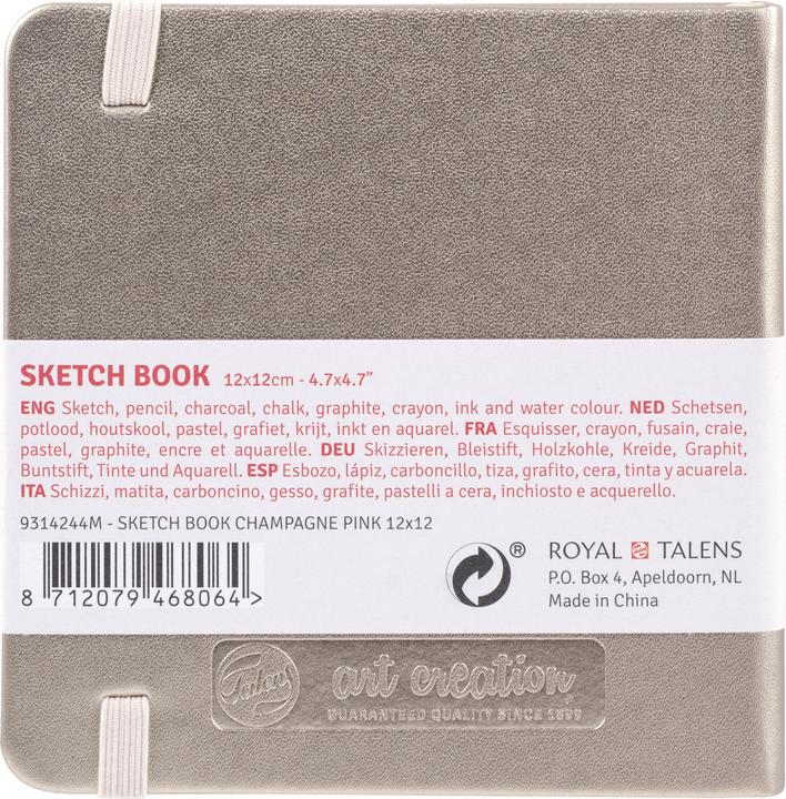 Actual product image Sakura Sketch Book A6 Quadratisch Champagner Pink (A6, Plain, Hardcover)