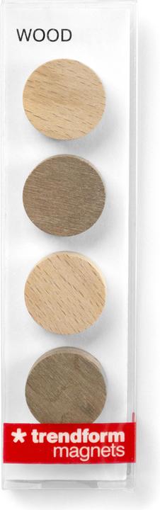 Actual product image Trendform Magnets WOOD ROUND Set of 4 (4x)