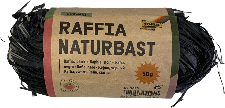 Actual product image Folia Bringmann natural raffia 50g black (Gift ribbon, 1 x)
