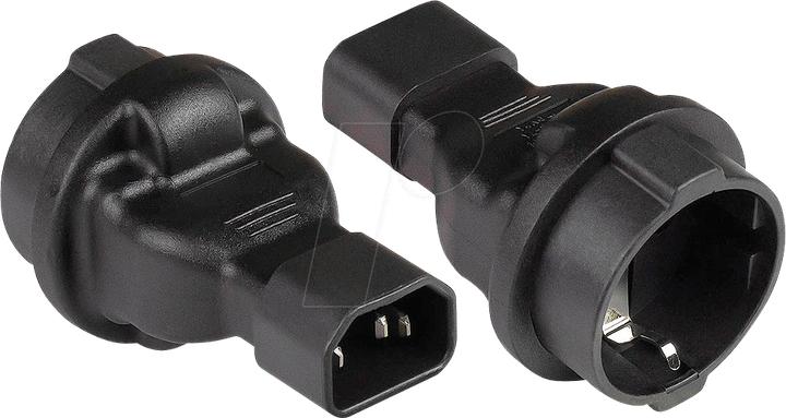 Actual product image Good Connections Power adapter IEC plug C14 (straight) to earth contact socket type F (CEE 7/3, straight), black