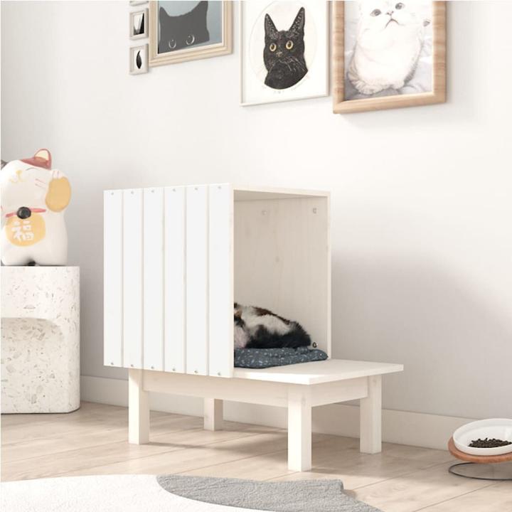 Produktbild vidaXL Katzenhaus (60 cm, Weiss)