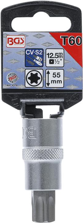 Actual product image BGS Bit Socket 12.5 mm (1/2") Drive T-Star (for Torx) T60