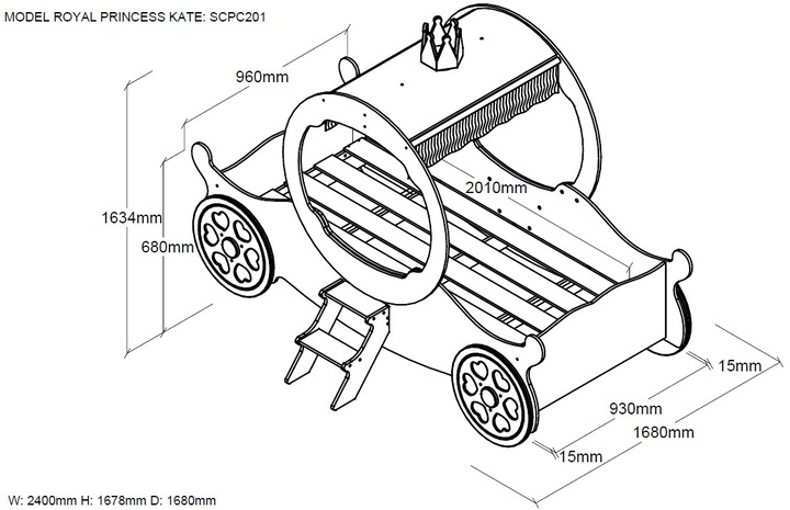 Immagine prodotto Vipack Letto da carrozza (90 x 200 cm)