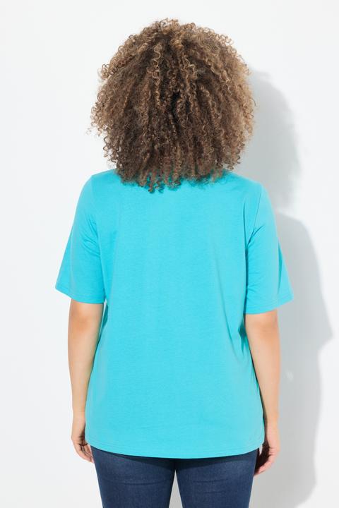 Image du produit Ulla Popken T-shirt, motif étoiles de mer. Encolure V et manches courtes. Coupe Classic (46, 48)