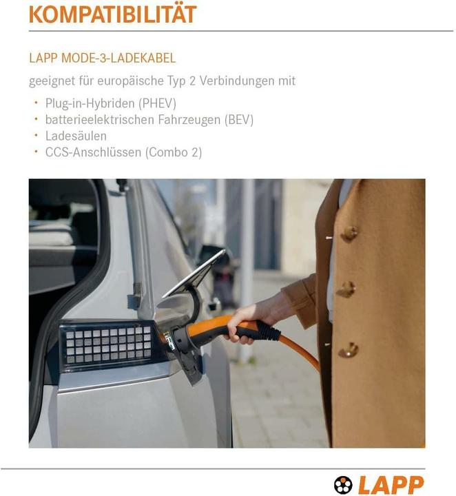 Actual product image Lapp Mobility EV-TYP2 Ladekabel HELIX 1-phasig (Type 2, 7.40 kW, 32 A, 5 m)
