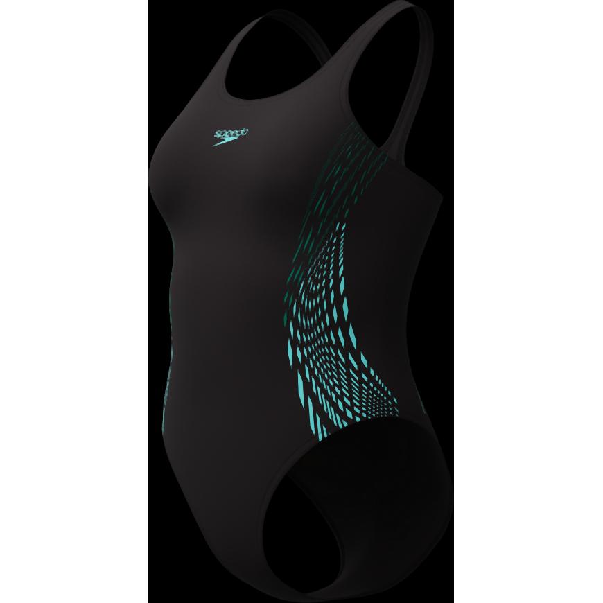 Speedo, Damen, Badeanzug, Placement Muscleback, Schwarz, (W36/L40)