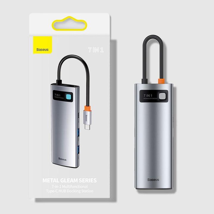Actual product image Baseus Metal Gleam Series 7-in-1 (USB-C, 7 ports)