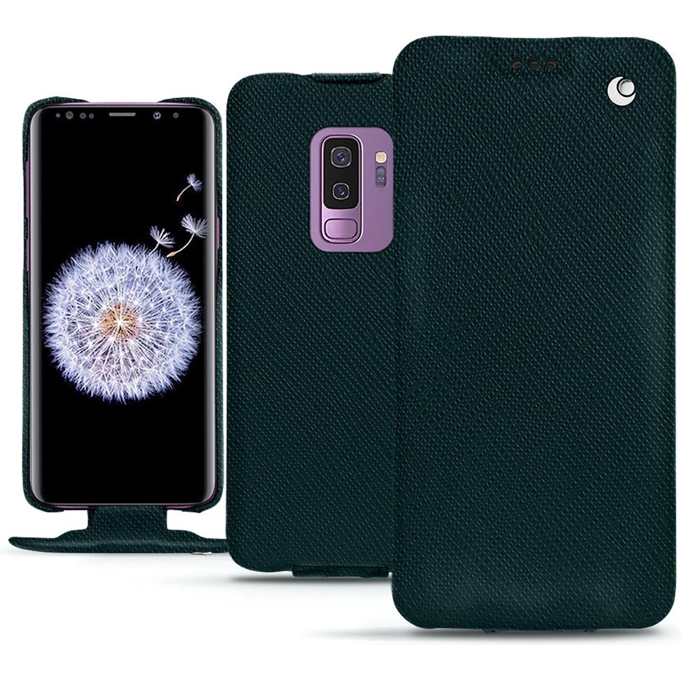 Thumbnail - Noreve Lederschutzhülle vertikal (Samsung Galaxy S9+), Smartphone Hülle, Grün