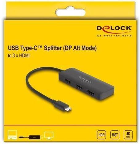 Image du produit Delock Splitter USB Type-C (DP Alt Mode) vers 3 x HDMI MST 4K
