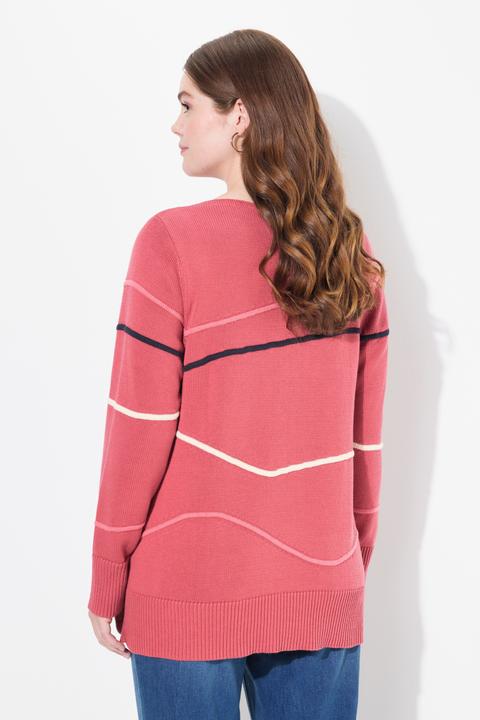 Immagine prodotto Ulla Popken Maglione in cotone biologico con scollo a barca e maniche lunghe (58)