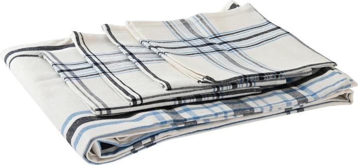 Produktbild DKD Home Decor Tischdecke und Servietten 250 x 150 x 0,5 cm Beige Blau (250 x 150 cm)