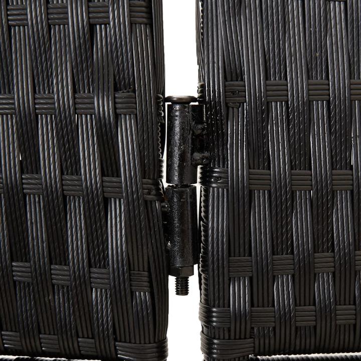 Produktbild vidaXL Paravent 4-tlg. Schwarz Poly Rattan,Farbe: Schwarz,Material