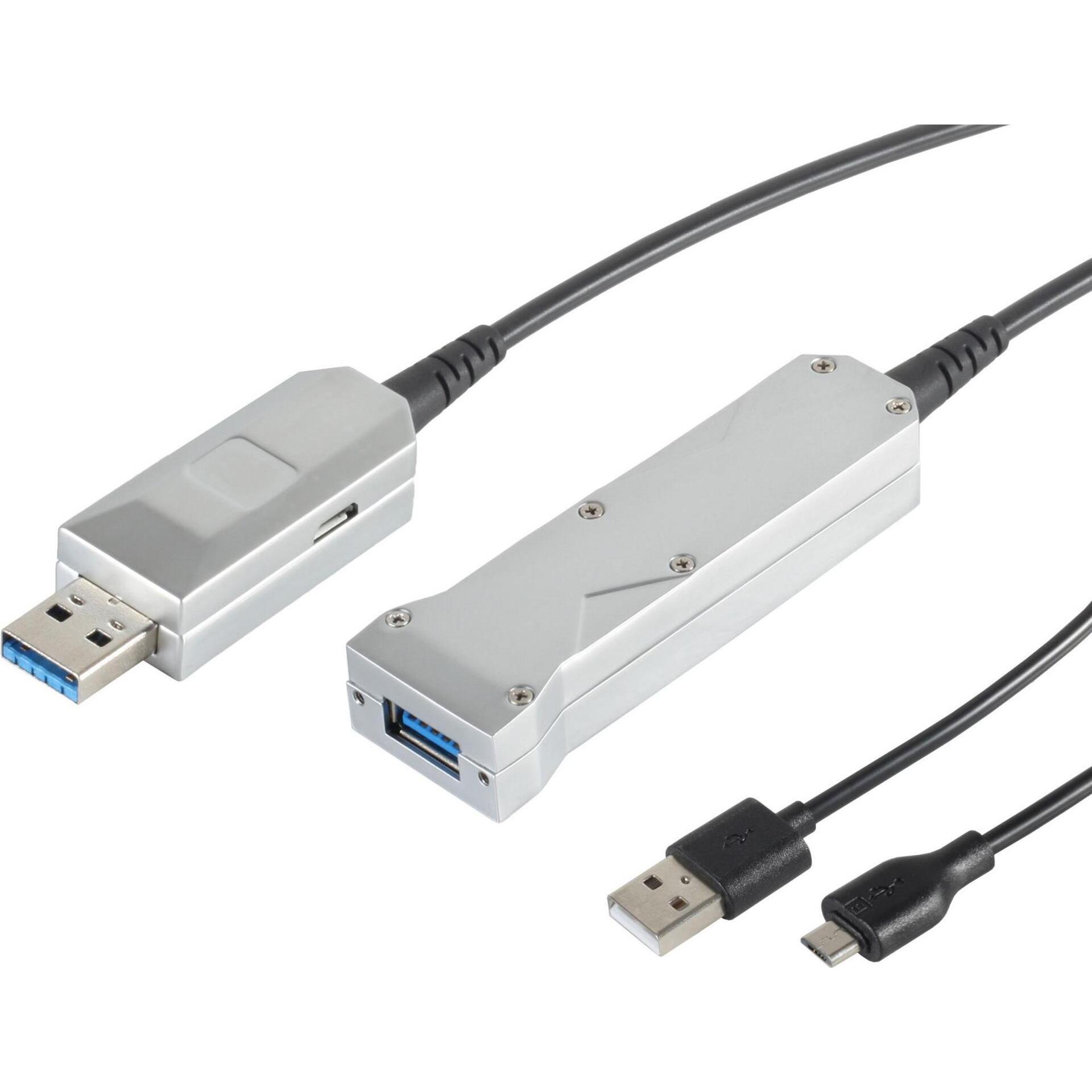 Shiverpeaks S/CONN maximum connectivity USB Verlängerung Optisch USB 3.0- USB 3.0 A Stecker auf USB 3.0 A + USB (20 m, U...