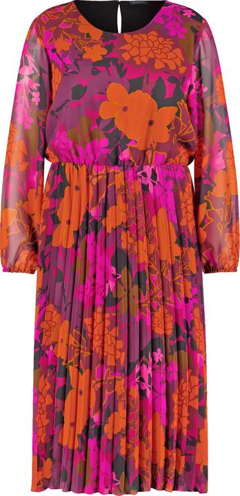 Produktbild Samoon Chiffonkleid mit plissiertem Rockteil Kleid Langarm kurz - 63740 (46)