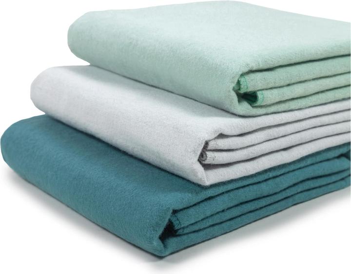 Makian Moltontuch 3-er Set 80 x 80 cm, Grün (80 cm, 80 cm)