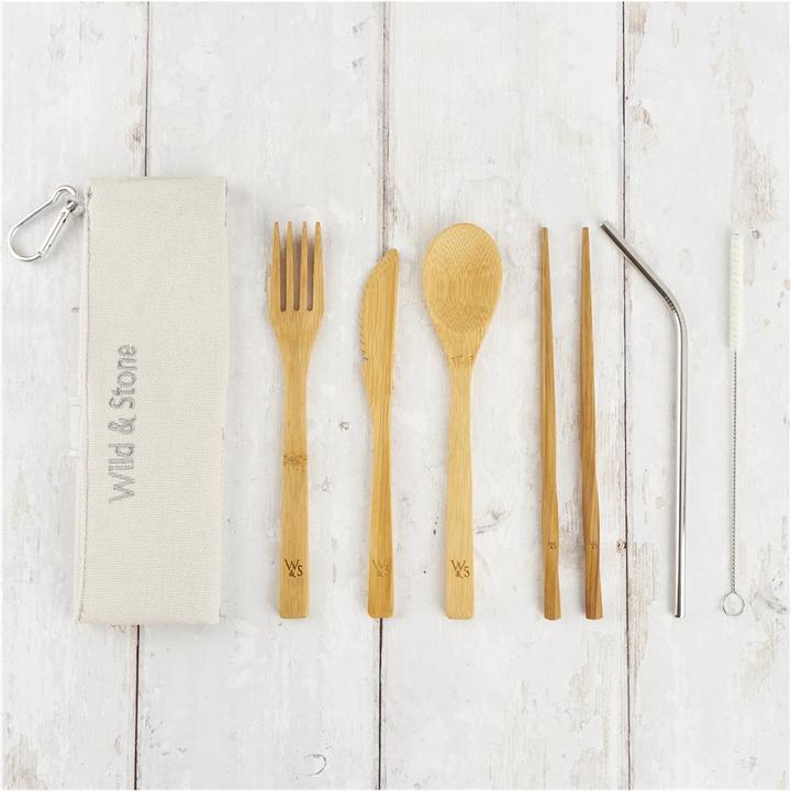 Produktbild Wild & Stone Bambus-Picknick-Besteck-Set, 8 teilig