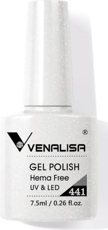 Venalisa Vernis en gel 441 UV/LED (Blanc pailleté, Vernis semi-permanent)