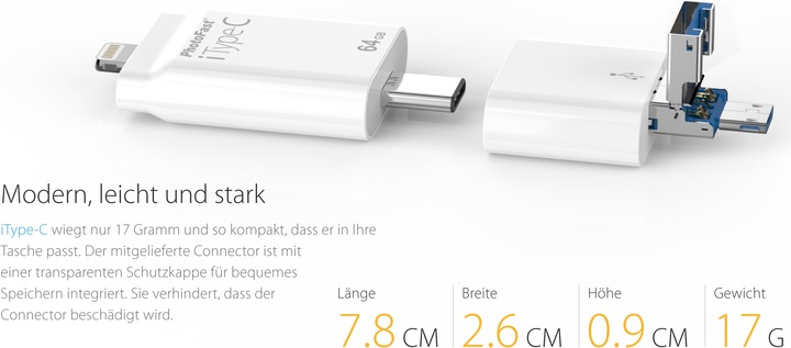 Actual product image PhotoFast iType-C (64 GB, USB-C, Micro USB, Lightning, USB 3.1)