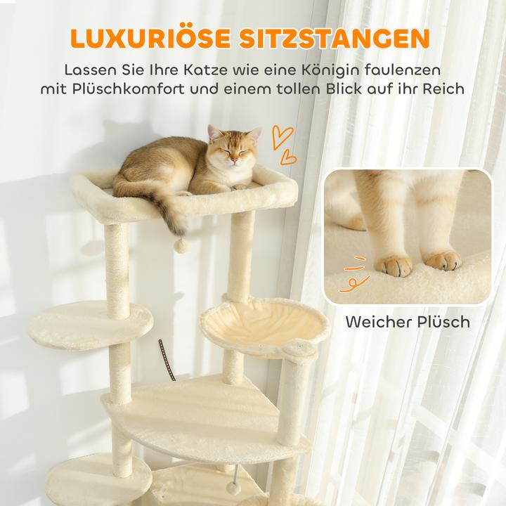 Actual product image PawHut Scratching post (200 cm, Beige+cream white)