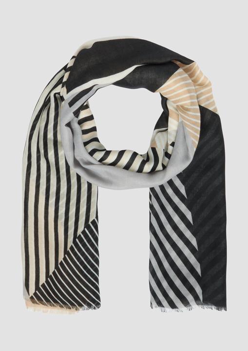 S.Oliver Tuch Feines Tuch aus recyceltem Polyester mit modischem Artwork-Print