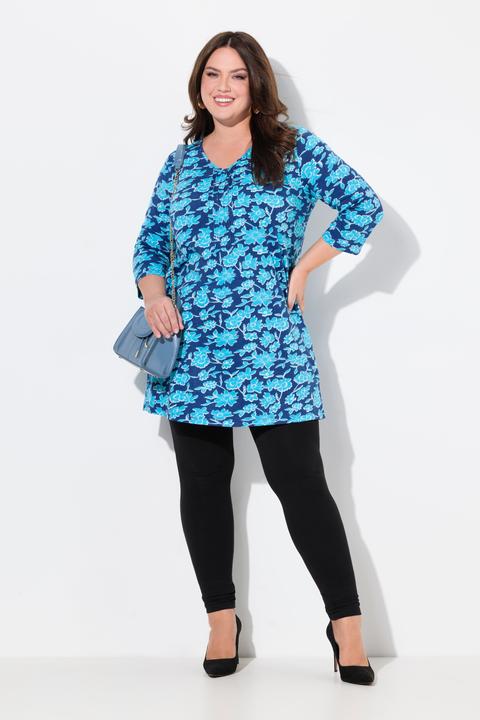 Produktbild Ulla Popken Longshirt, Biesen, A-Linie, V-Ausschnitt, 3/4-Arm (42, 44)