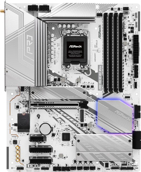 Actual product image AsRock Z890 Pro RS WiFi White Intel DDR5 S1851 (LGA 1851, Intel Z890, ATX)