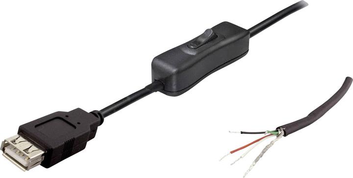 Actual product image BKL Electronic USB-A - USB cable 2 A coupling with switch (1.80 m, USB 2.0)