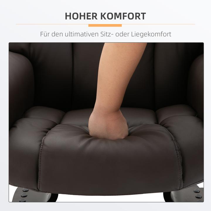 Immagine prodotto Homcom Relaxsessel mit Fusshocker Kunstleder, Stahl Braun