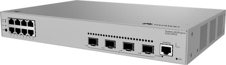 Image du produit Huawei S220-8P4S 8x10/100/1000BASE-T ports 125W PoE+ 4xGE SFP ports AC power eKit (12 ports)