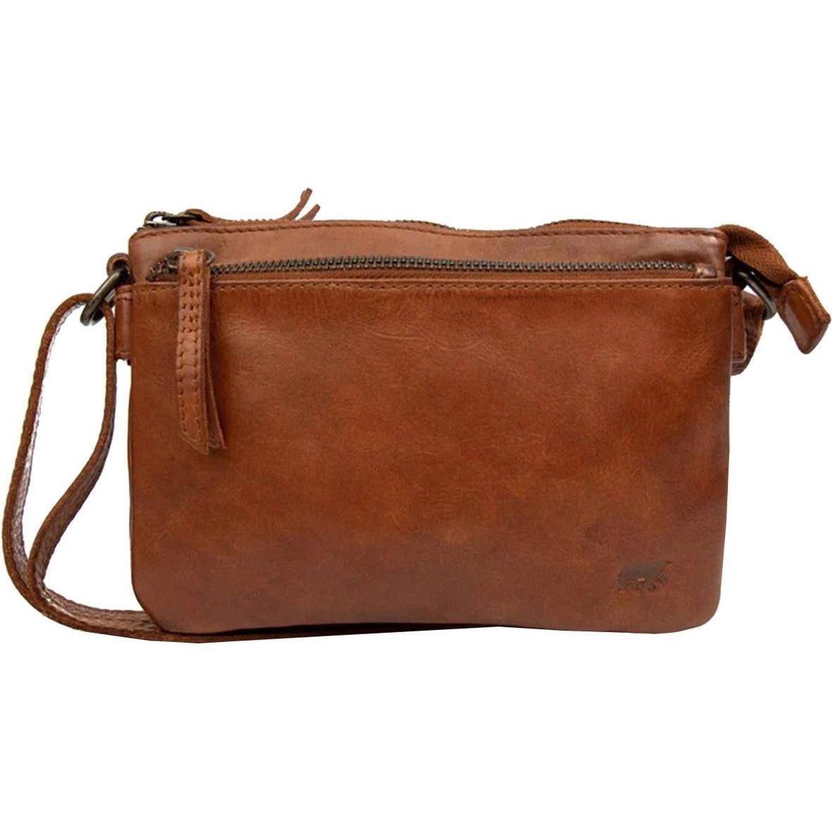 Bear Rock, Donne, Borsetta, BäRende Design Kleiner Crossbodybag / UmhäNgetaschen Damen - Leder - Maithe - Cognac, Marrone
