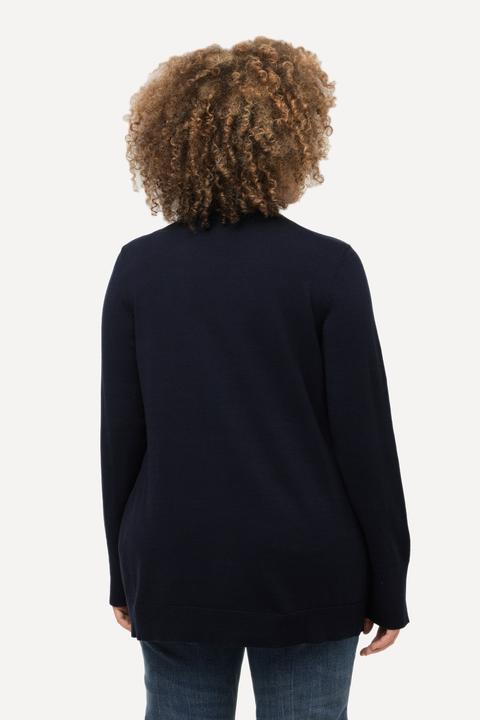 Image du produit Ulla Popken Damen grosse Grössen Pullover, Stehkragen, Langarm, Rippbündchen marine 50+ 822010130-50+ (50, 52)