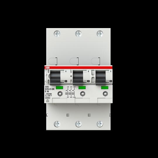 ABB, Schutzschalter, S751/3DR-E16 sel. Haupt-LS (SHU) E-Char.,25kA,16A,3x1P S751/3DR-E16