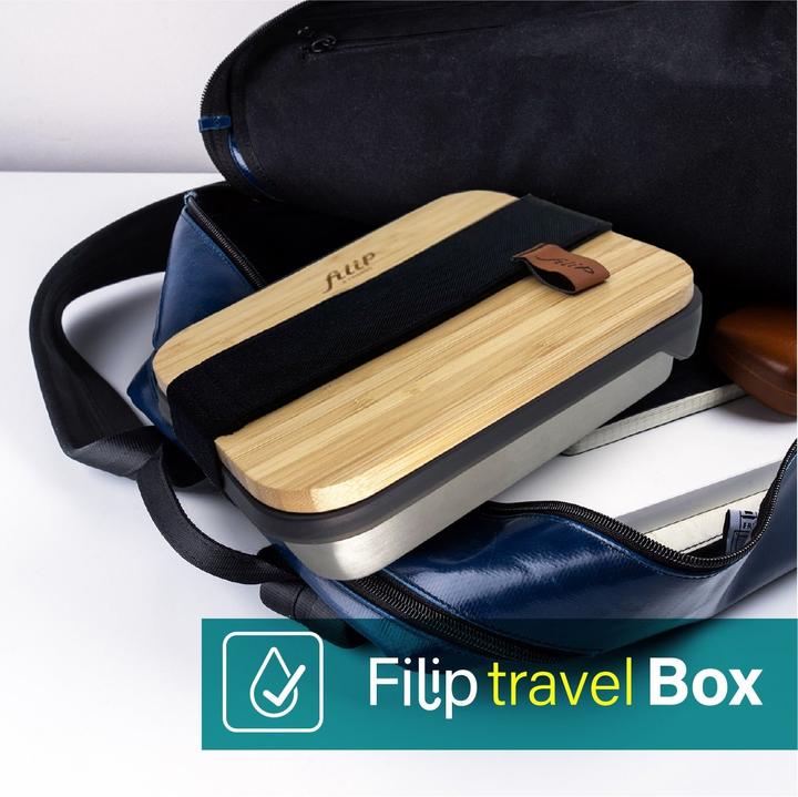 Produktbild Filip & Friends Lunchbox Edelstahl filip® No1 | Bambusbrett, Sleeve & Spork