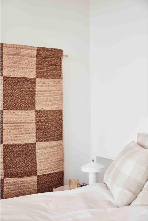 Produktbild OYOY Living Kissenbezug Chess Square 48 x 48 cm, Beige/Weiss (48 x 48 cm)