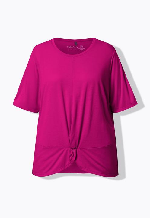 Actual product image Ulla Popken Antibacterial Short Sleeve Draped Tee (60)