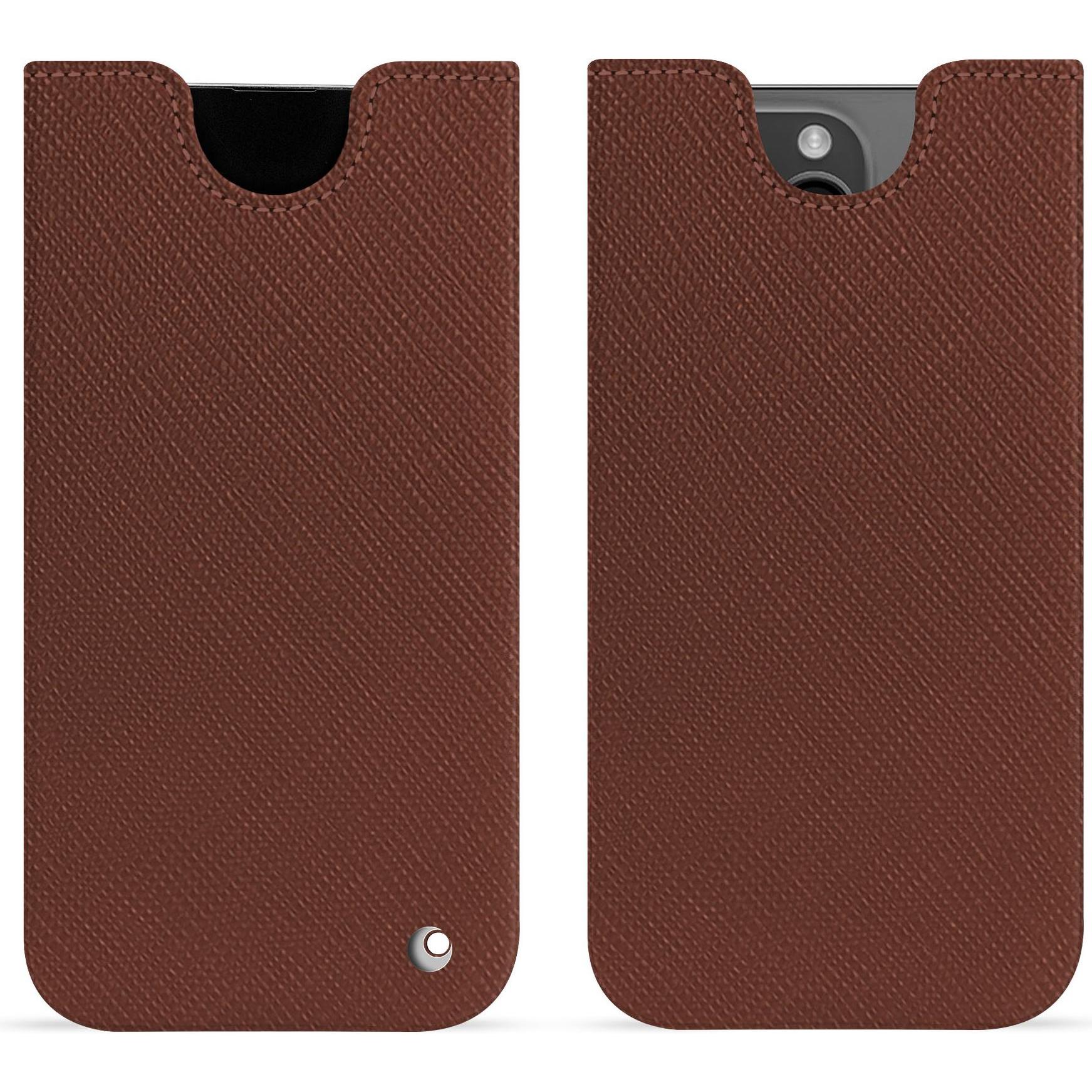 Noreve Lederschutzhülle (Apple iPhone 15 Pro Max), Smartphone Hülle, Braun