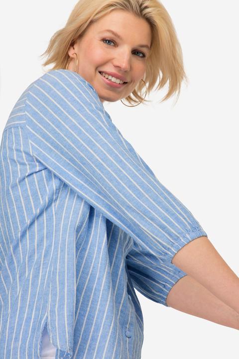 Immagine prodotto Laurasøn Bluse, Leinenmix, Streifen, Rundhals, 3/4-Ärmel (S)