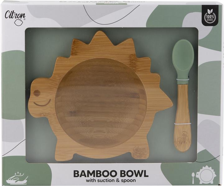Actual product image Citron Bamboo Bowl Set Dino Green