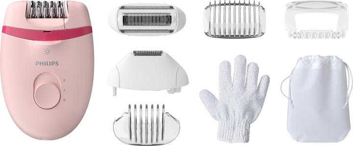 Actual product image Philips Corded Compact Epilator BRE285/00 Satinelle Essential Baltas/Rožinė, Corded