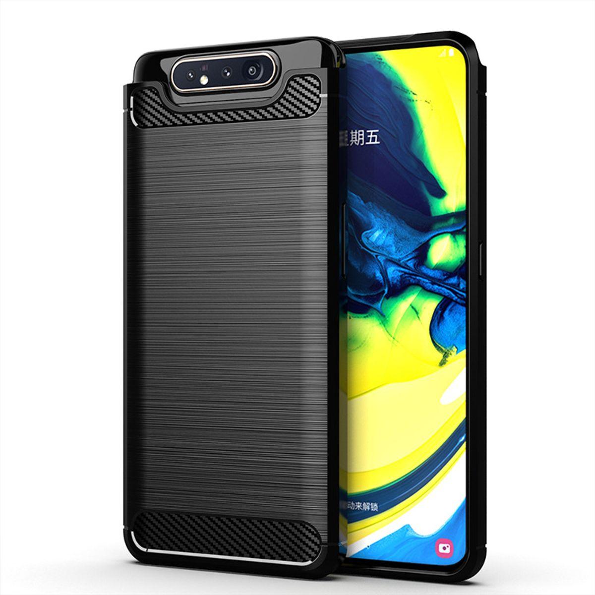 König Design Handyhülle für Samsung Galaxy A80 Case Cover Schutz Tasche Schutzhülle Schwarz (Samsung Galaxy A80), Smartp...