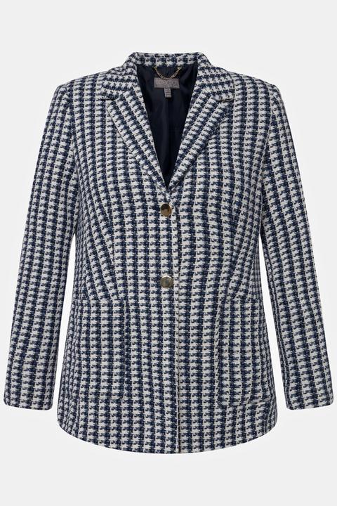 Actual product image Ulla Popken Houndstooth Bouclé Knit Blazer (44)