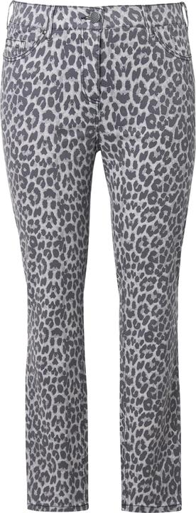 Image du produit Ulla Popken Jean Sarah motif léopard, jambe étroite et sergé stretch (62)